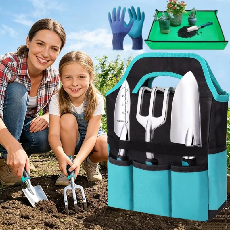 Gardening Tools Set Gift - 7-teiliges Gartenwerkzeug-Set, robustes, langlebiges Pflanz-, Umtopf-
