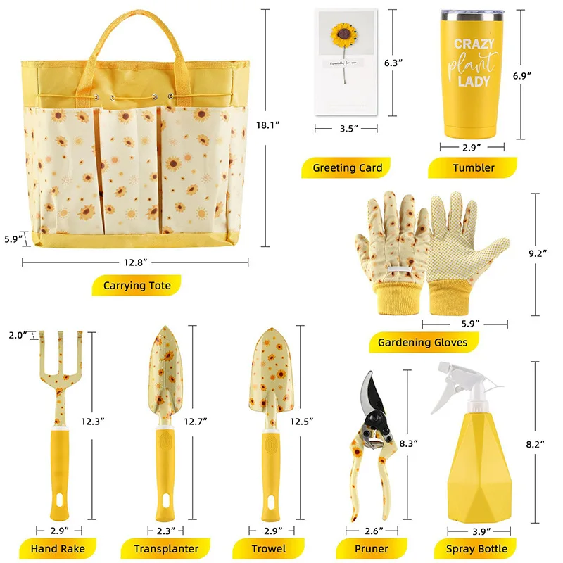 Gardening Tools Set Gift - Langlebiges Gartenwerkzeug-Set für Damen, Niedliches Garten-Geschenkset,