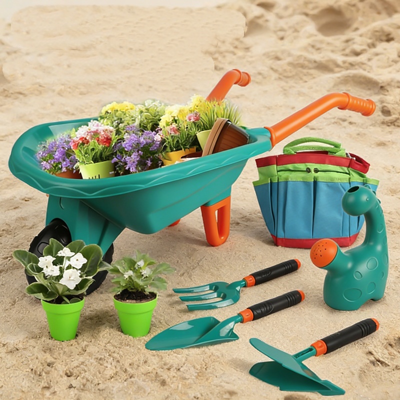 Gardening Tools Girly - Geeignet für Kinder-Sandspielzeug-Sets, Sandkasten-Spielzeug, Strandwagen-Gartengeräte-Set, Gartenwerkzeug-Set