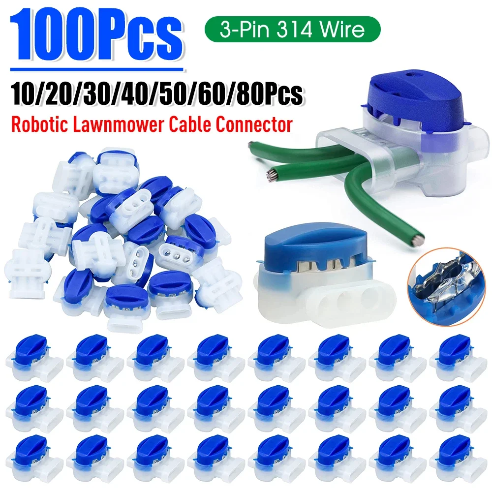 Gardening Tools China - 10-100 Stück Roboter-Rasenmäher-Kabelverbinder, wasserdichter Gel-Verbinder, 3-poliger